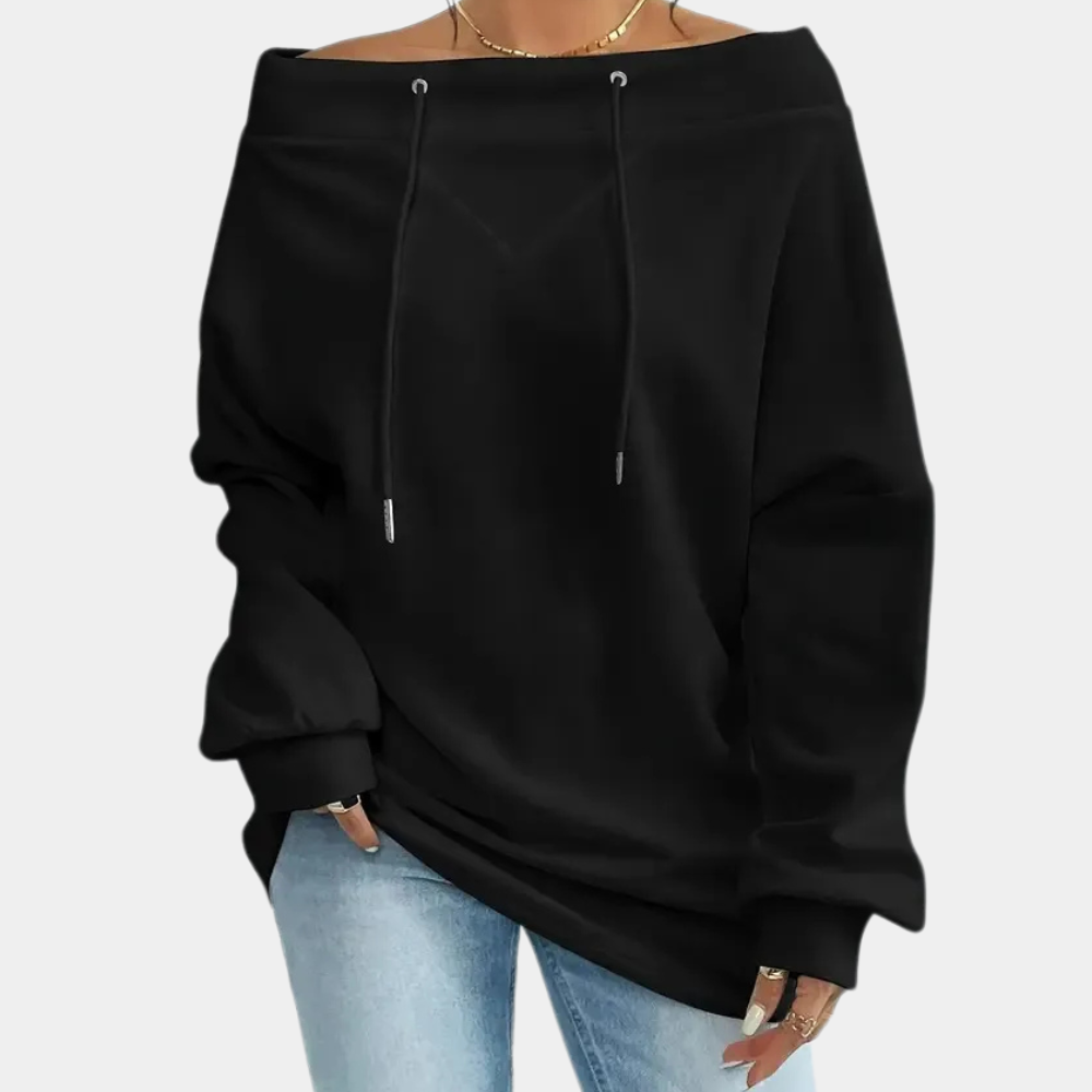EDNA - Modieus Schouderloos Sweatshirt voor Dames